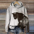 Ink And Wash Cat Art Print Casual Hoodie