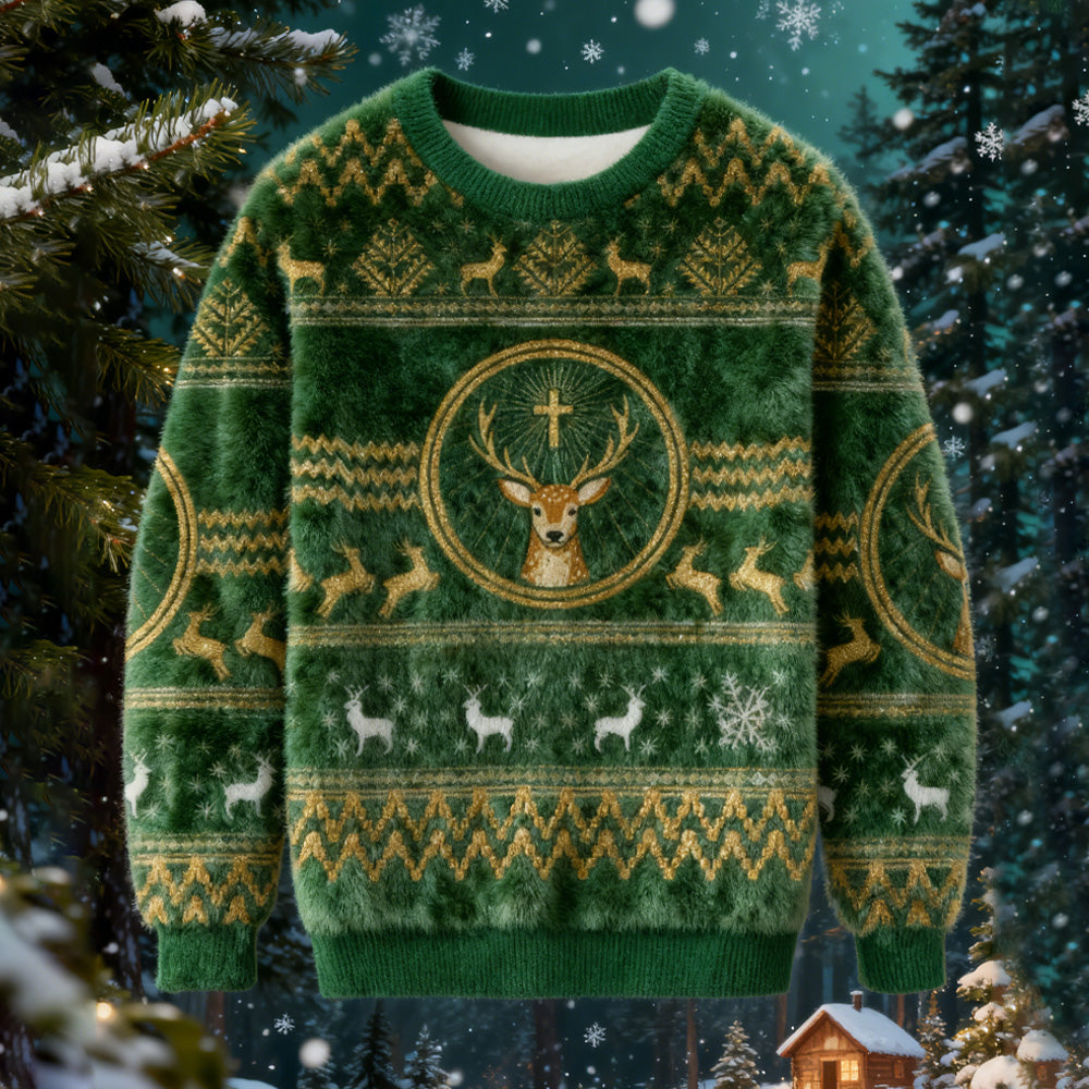 Comstylish Elk Liquor Christmas Ugly Sweatshirt