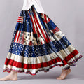 Women's Vintage Independence Day Geometric Patchwork Skirt artswardrobe