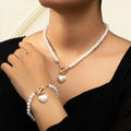 Beaded Heart Pendant Bracelet and Necklace Set