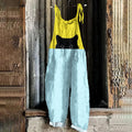 Comstylish Art Black Cat Print Loose Casual Jumpsuit