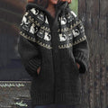 Vintage Cat Art Pattern Cozy Cardigan Sweater elevenforest