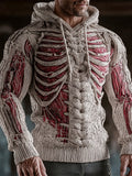 Halloween Horror Muscle Anatomy Art Men's Knit Hoodie artswardrobe
