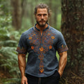 Men's Vintage Floral Embroidery Print Shirt artswardrobe