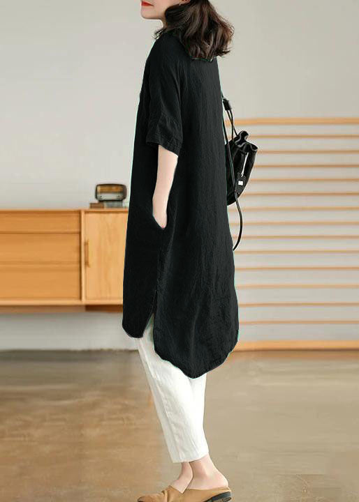 Jade Yellow Flower Linen Linen Shirt Dress