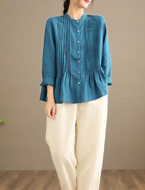 Organic White Linen Shirt Tunics Ramie Blouse