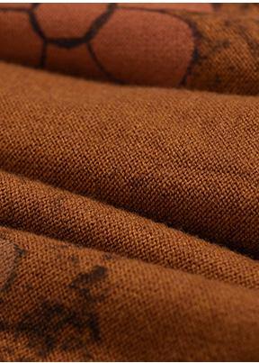 Brown Prints Knit Jacket Oversized Autumn Knitwear O Neck