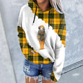Women's Sheep Plaid Art Casual Hoodie artswardrobe