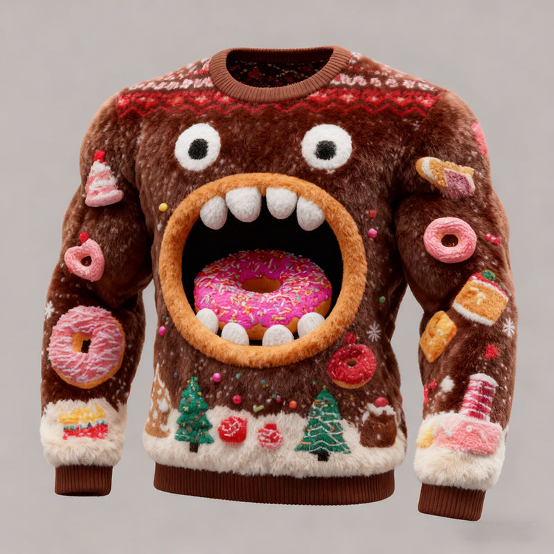 Comstylish Men's Retro Viking Christmas Art Flannel Sweatshirt