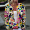 Vintage Floral Art Pattern Cozy Cardigan Sweater artswardrobe
