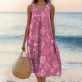 Women's Vintage Bohemian Floral Print Casual Dress artswardrobe