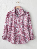 Women's Casual Floral Print Cotton T-shirt artswardrobe