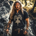 Men's Viking Life Of Tree Celtic Knot Art Linen Blend Shirt artswardrobe