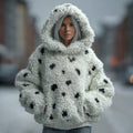 Women's Cute Polka Dot Plush Warm Hoodie