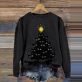 Christmas Tree Cat Print Crew Neck Sweatshirt elevenforest