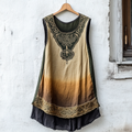 Women's Viking Tree Of Life Celtic Knot Gradient Art Linen Sleeveless Top artswardrobe