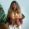 Bohemian Style Linen Sunrise  Art Print Long Sleeve Shirt artswardrobe