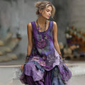 Vintage Bohemian Embroidered Floral Patchwork Tank Top artswardrobe
