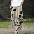Comstylish Women's Sakura Art Ink And Wash Loose Casual Pants