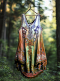 Boho Lavender Gradient Lace Art Linen Sleeveless Tank Top artswardrobe