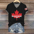 Retro Elbows Up Canadian Strong Art Pattern Casual T Shirt elevenforest