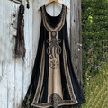 Vintage Viking Cthulu Celtic Art Contrasting Colors Linen Tank Dress artswardrobe