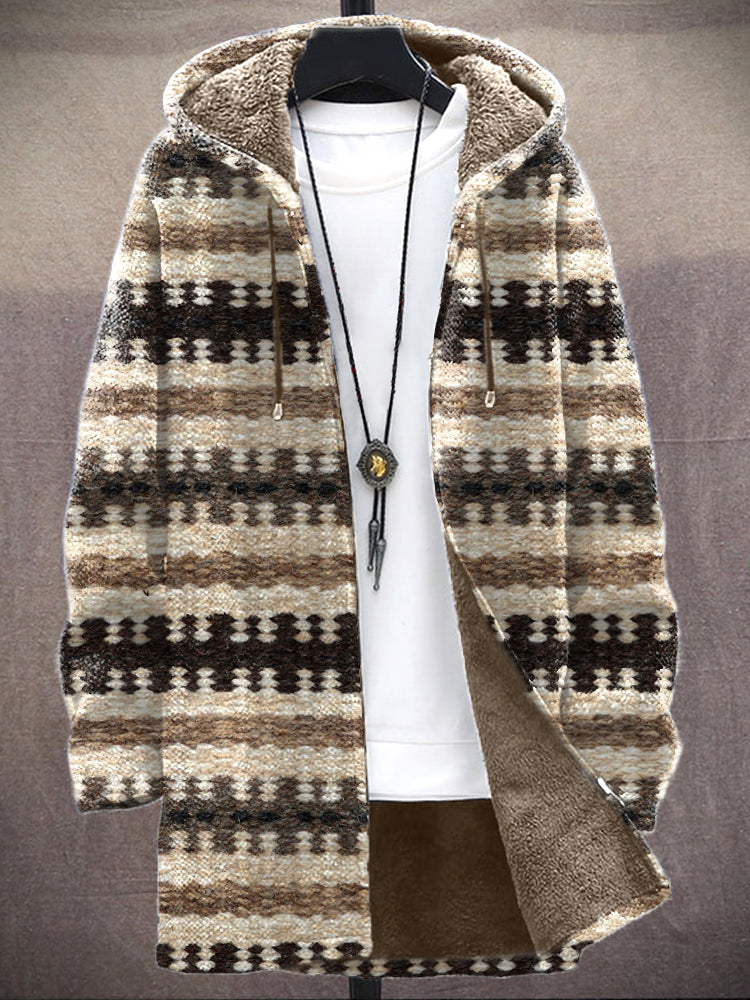 Men's Vintage Western Cozy Hooded Cardigan artswardrobe