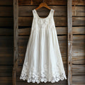 Vintage Floral Lace Art Linen Tank Dress artswardrobe