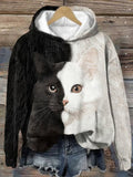 Women's Cute Cat Printed Hoodie elevenforest
