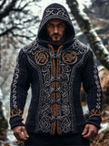 Men's Viking Medieval Celtic Cozy Chunky Hooded Cardigan artswardrobe