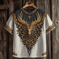 Men's Viking Celtic Dragon Art Cozy Linen T-shirt artswardrobe