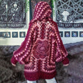 Comstylish Women's Floral Patchwork Art Cozy Knit Sweater Hooded Cardigan