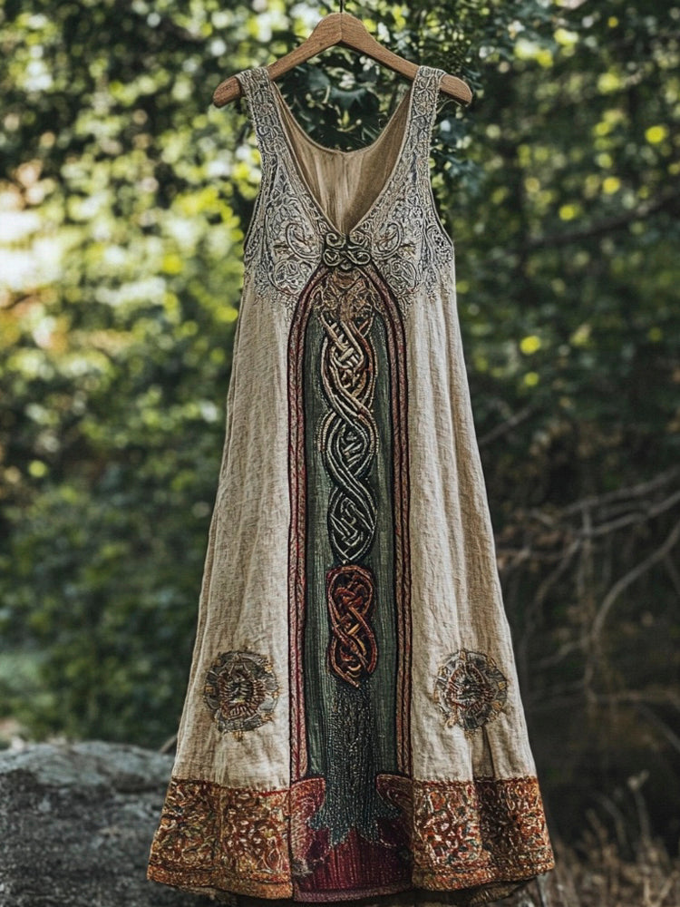 Vintage Celtic Myths Linen Tank Dress artswardrobe