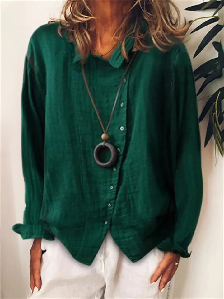 KS | Asymmetric button-up blouse