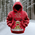 Comstylish Men's Christmas Reindeer Embroidered Plush Hoodie
