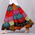 Boho Vintage Patchwork Flowy Wide Skirt artswardrobe