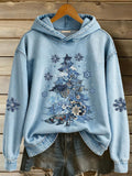 Comstylish Women's Christmas Tree Print Casual Hoodie