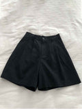 Women's Vintage Simple Linen Blend Casual Shorts artswardrobe