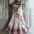 Vintage Celtic Knot With Cherry Blossoms Pattern Linen Tank Dress artswardrobe