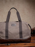 Vintage Washed Canvas Leather Patchwork Bag artswardrobe