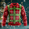 Comstylish Christmas Plaid Design Men's Flannel Sweatshirt