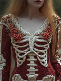 Comstylish Women's Halloween Bandage Skeleton Dress