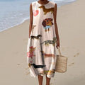 Women's Retro Cool Dogs Art Print Sleeveless Dress artswardrobe