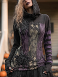 Comstylish Women's Halloween Dark Crow Hooded Sweatshirt