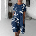 Comstylish Cherry Blossom Japanese Flowy Midi Dress