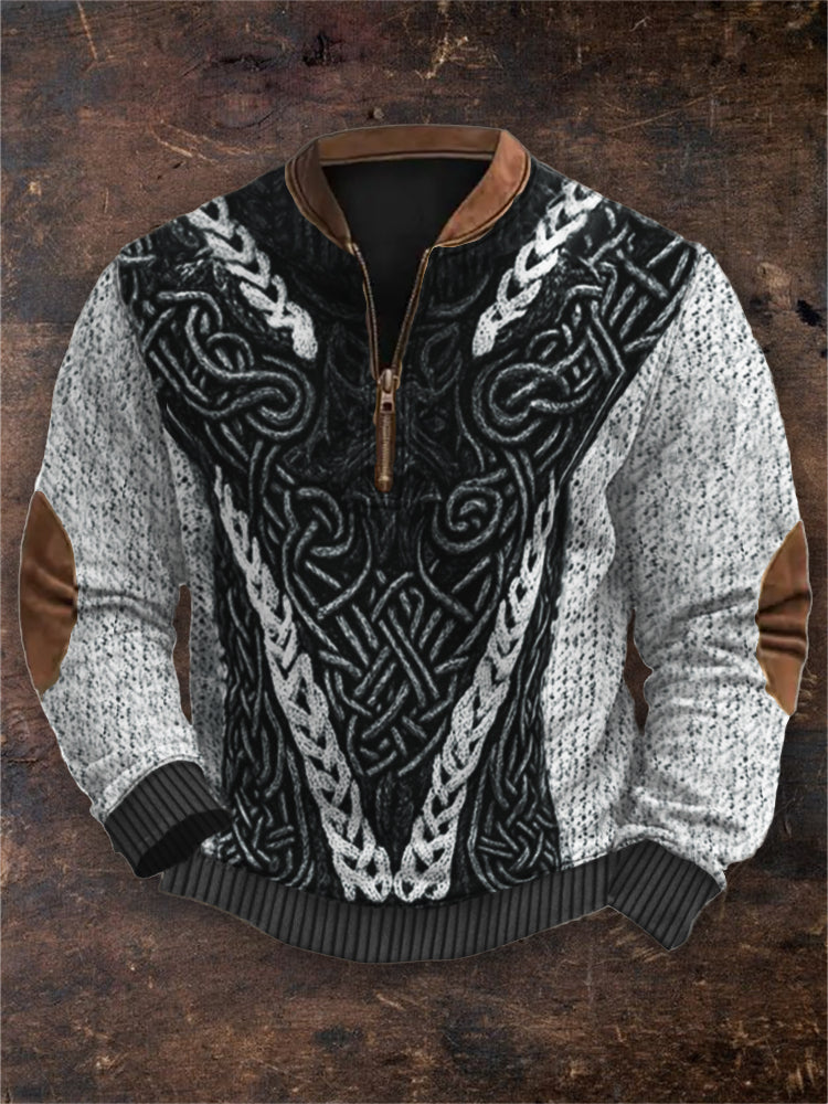 Men's Viking Wolf Inspired Celtic Chunky Cozy Sweatshirt elevenforest