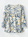 Women's Casual Floral Print Cotton T-shirt artswardrobe
