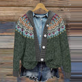 Vintage Icelandic Tribal Pattern Knit Cardigan elevenforest