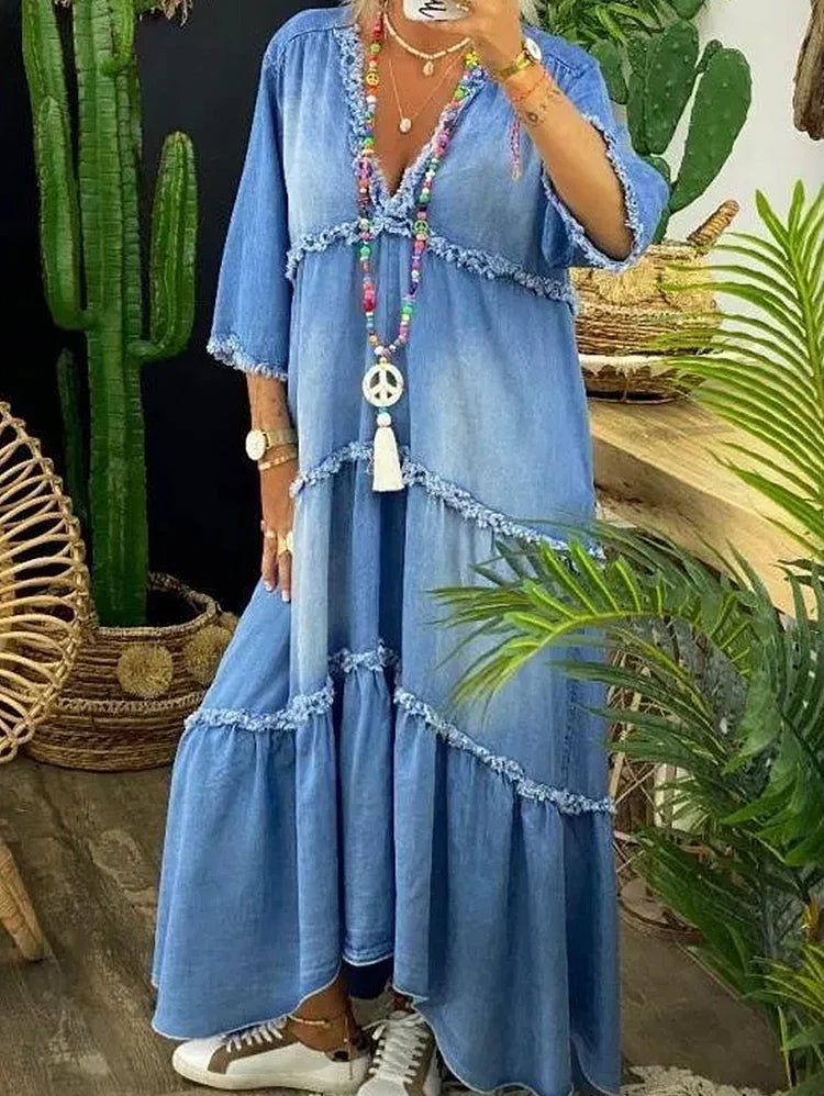 KS | Maxi dress with V-neck