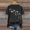 Comstylish Women's Women's Shark Week Marine Life Conservation Art Print T-Shirt